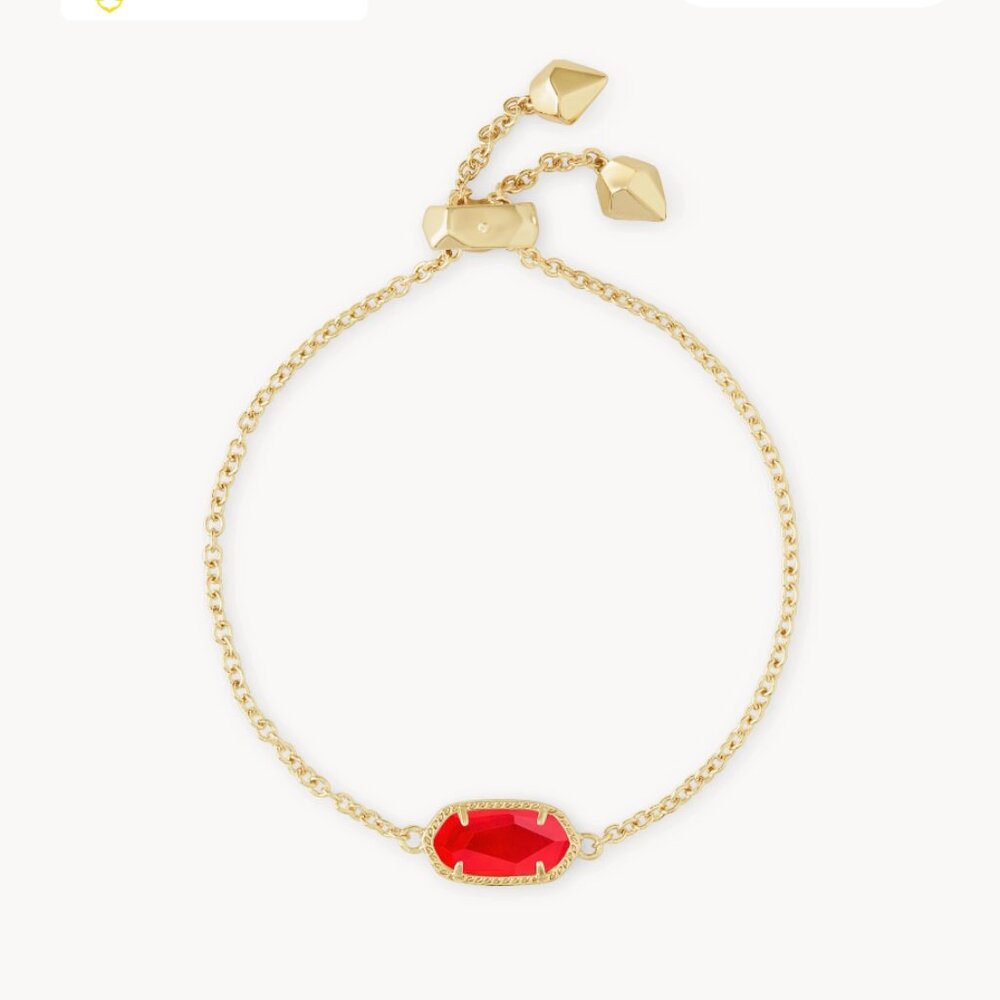 Kendra Scott Elaina Gold Adjustable Chain Bracelet in Red Illusion